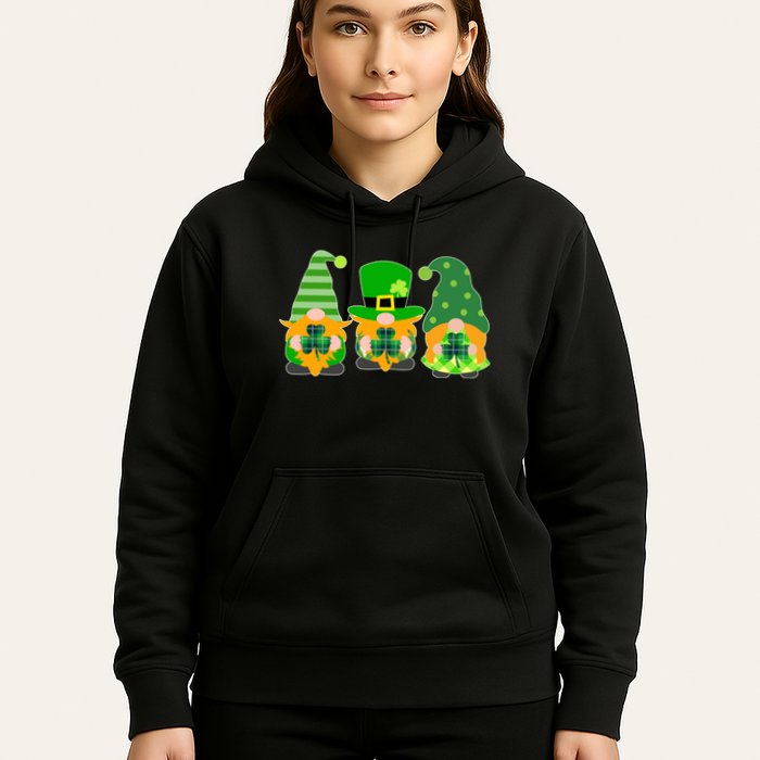 Cute St Patrick's Day Shamrock Gnomes Multi Patterns Hoodie