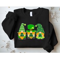Cute St Patrick's Day Shamrock Gnomes Multi Patterns Sweatshirt