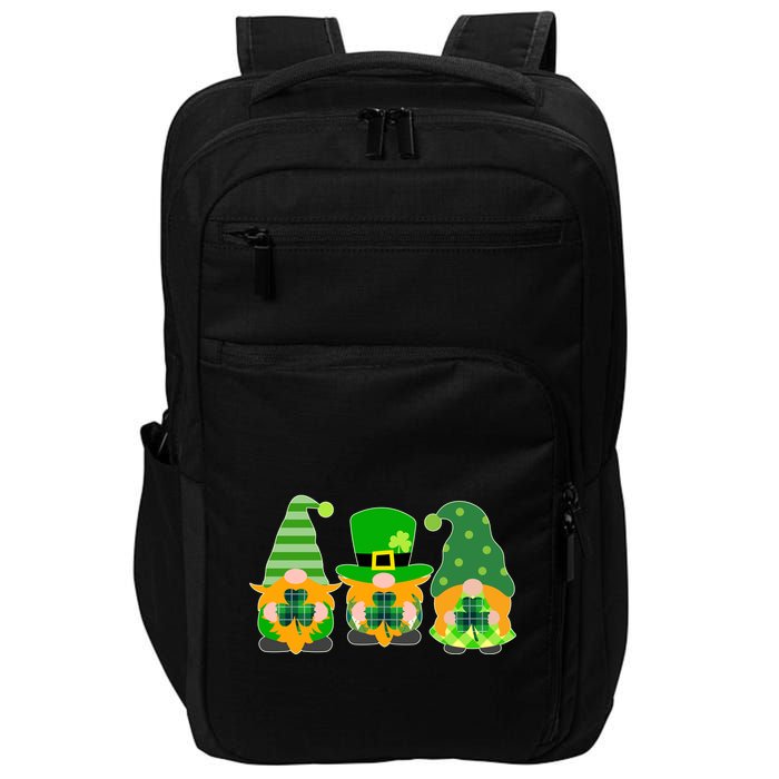 Cute St Patrick's Day Shamrock Gnomes Multi Patterns Impact Tech Backpack
