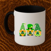 Cute St Patrick's Day Shamrock Gnomes Multi Patterns Mug