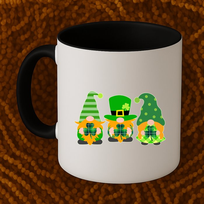 Cute St Patrick's Day Shamrock Gnomes Multi Patterns Mug