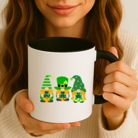 Cute St Patrick's Day Shamrock Gnomes Multi Patterns Mug