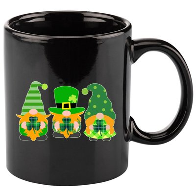 Cute St Patrick's Day Shamrock Gnomes Multi Patterns 11oz C Handle Ceramic Mug