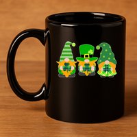 Cute St Patrick's Day Shamrock Gnomes Multi Patterns 11oz C Handle Ceramic Mug