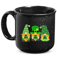 Cute St Patrick's Day Shamrock Gnomes Multi Patterns 15oz Campfire Ceramic Mug