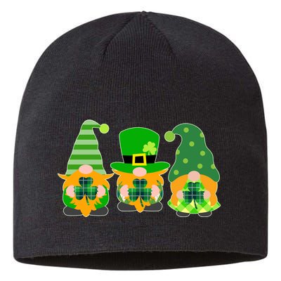 Cute St Patrick's Day Shamrock Gnomes Multi Patterns Sustainable Beanie