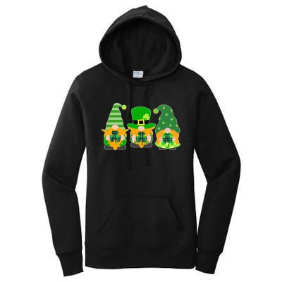 Cute St Patrick's Day Shamrock Gnomes Multi Patterns Women's Pullover Hoodie