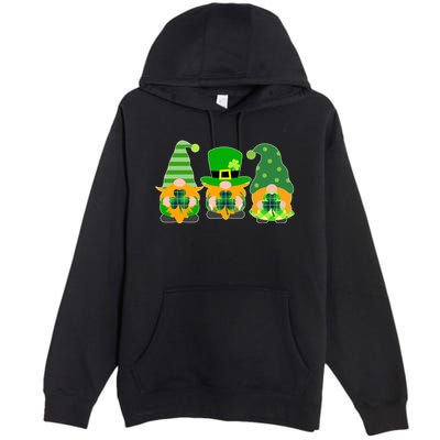 Cute St Patrick's Day Shamrock Gnomes Multi Patterns Premium Pullover Hoodie