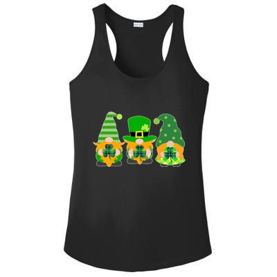 Cute St Patrick's Day Shamrock Gnomes Multi Patterns Ladies PosiCharge Competitor Racerback Tank