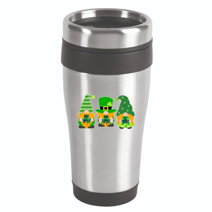 Cute St Patrick's Day Shamrock Gnomes Multi Patterns 16oz Travel Tumbler