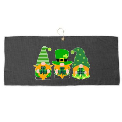 Cute St Patrick's Day Shamrock Gnomes Multi Patterns Large Microfiber Waffle Golf Towel