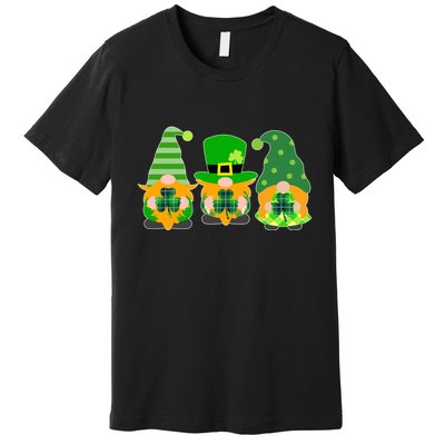 Cute St Patrick's Day Shamrock Gnomes Multi Patterns Premium T-Shirt
