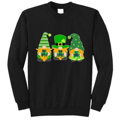 Cute St Patrick's Day Shamrock Gnomes Multi Patterns Tall Sweatshirt