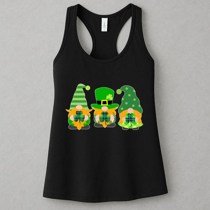 Cute St Patrick's Day Shamrock Gnomes Multi Patterns Womens Tank Top