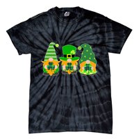 Cute St Patrick's Day Shamrock Gnomes Multi Patterns Tie-Dye T-Shirt