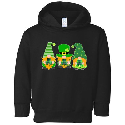 Cute St Patrick's Day Shamrock Gnomes Multi Patterns Toddler Hoodie