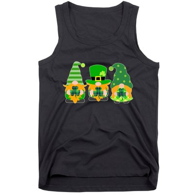Cute St Patrick's Day Shamrock Gnomes Multi Patterns Tank Top