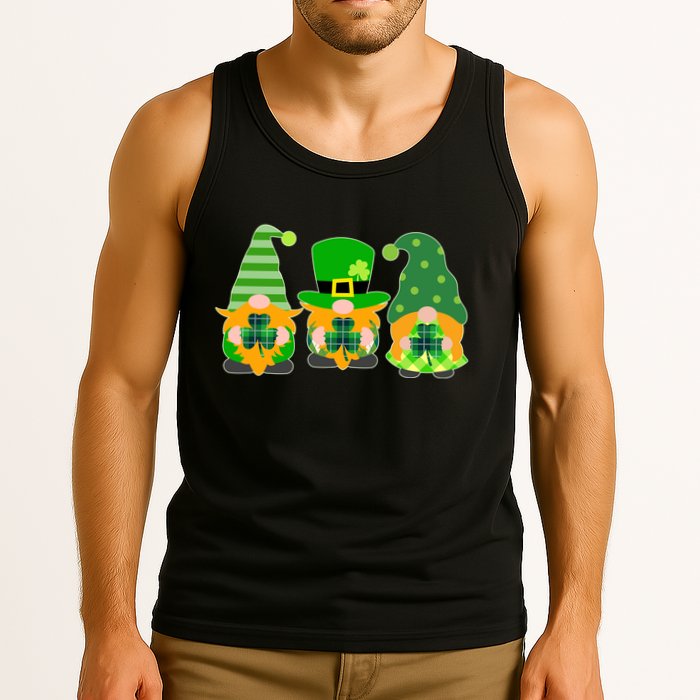 Cute St Patrick's Day Shamrock Gnomes Multi Patterns Tank Top