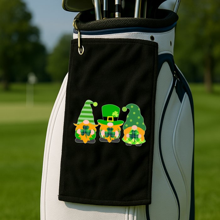 Cute St Patrick's Day Shamrock Gnomes Multi Patterns Golf Towel