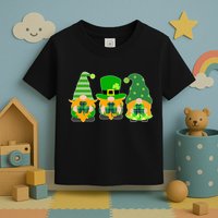 Cute St Patrick's Day Shamrock Gnomes Multi Patterns Toddler T-Shirt