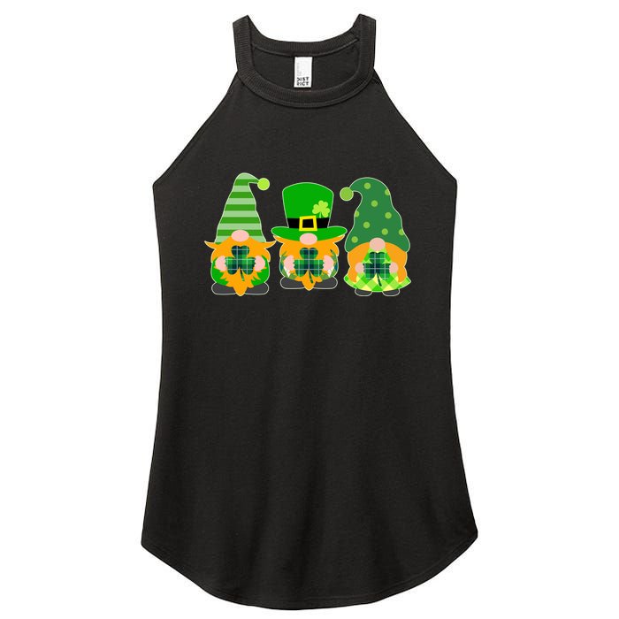 Cute St Patrick's Day Shamrock Gnomes Multi Patterns Women's Perfect Tri Rocker Tank