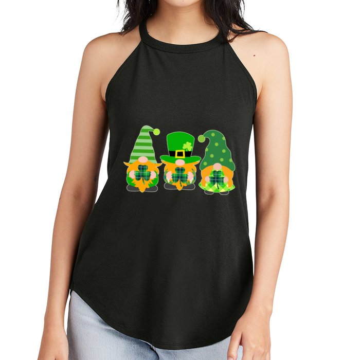 Cute St Patrick's Day Shamrock Gnomes Multi Patterns Women's Perfect Tri Rocker Tank