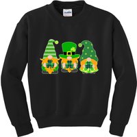 Cute St Patrick's Day Shamrock Gnomes Multi Patterns Kids Sweatshirt