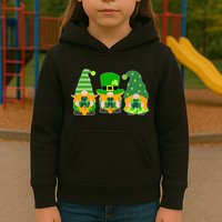 Cute St Patrick's Day Shamrock Gnomes Multi Patterns Kids Hoodie