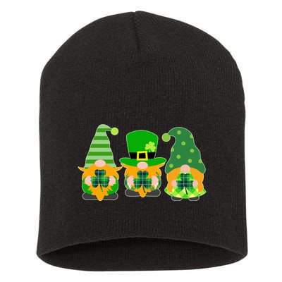 Cute St Patrick's Day Shamrock Gnomes Multi Patterns Short Acrylic Beanie