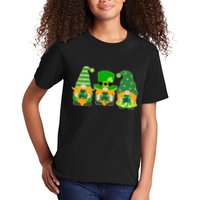 Cute St Patrick's Day Shamrock Gnomes Multi Patterns Kids T-Shirt