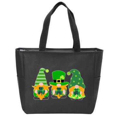 Cute St Patrick's Day Shamrock Gnomes Multi Patterns Zip Tote Bag