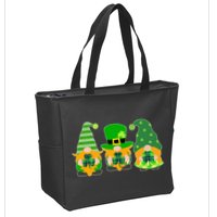 Cute St Patrick's Day Shamrock Gnomes Multi Patterns Zip Tote Bag
