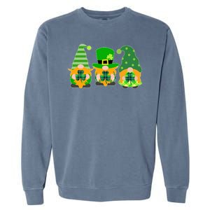 Cute St Patrick's Day Shamrock Gnomes Multi Patterns Garment-Dyed Sweatshirt