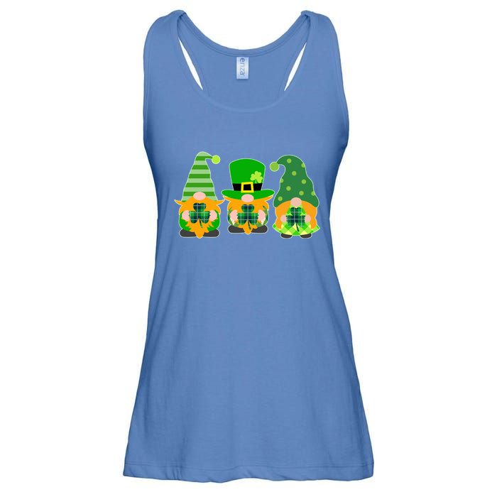 Cute St Patrick's Day Shamrock Gnomes Multi Patterns Ladies Essential Flowy Tank