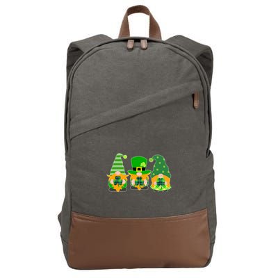 Cute St Patrick's Day Shamrock Gnomes Multi Patterns Cotton Canvas Backpack