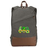 Cute St Patrick's Day Shamrock Gnomes Multi Patterns Cotton Canvas Backpack