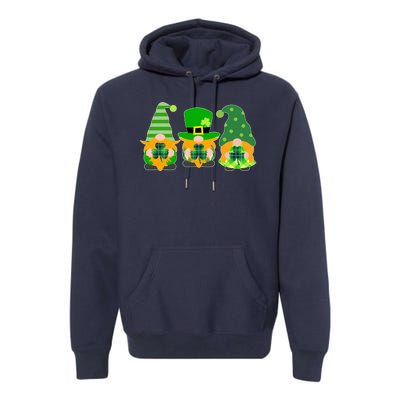 Cute St Patrick's Day Shamrock Gnomes Multi Patterns Premium Hoodie