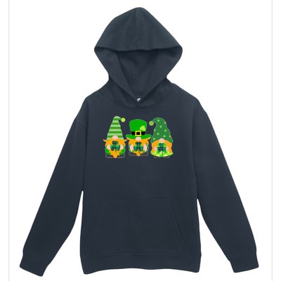 Cute St Patrick's Day Shamrock Gnomes Multi Patterns Urban Pullover Hoodie