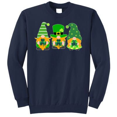 Cute St Patrick's Day Shamrock Gnomes Multi Patterns Tall Sweatshirt