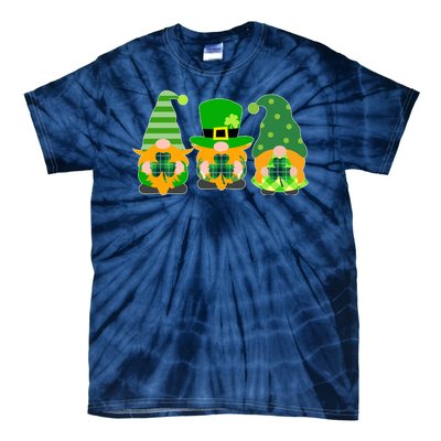 Cute St Patrick's Day Shamrock Gnomes Multi Patterns Tie-Dye T-Shirt