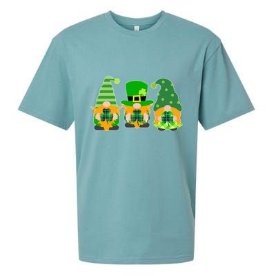 Cute St Patrick's Day Shamrock Gnomes Multi Patterns Sueded Cloud Jersey T-Shirt