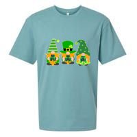 Cute St Patrick's Day Shamrock Gnomes Multi Patterns Sueded Cloud Jersey T-Shirt