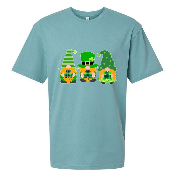Cute St Patrick's Day Shamrock Gnomes Multi Patterns Sueded Cloud Jersey T-Shirt
