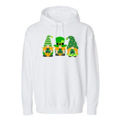 Cute St Patrick's Day Shamrock Gnomes Multi Patterns Garment-Dyed Fleece Hoodie