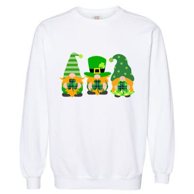 Cute St Patrick's Day Shamrock Gnomes Multi Patterns Garment-Dyed Sweatshirt