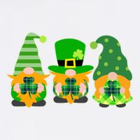 Cute St Patrick's Day Shamrock Gnomes Multi Patterns Garment-Dyed Sweatshirt