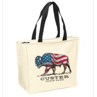 Custer State Park South Dakota Buffalo Roundup Patriotic Zip Tote Bag