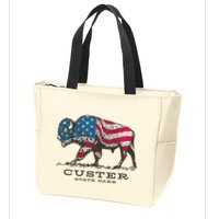 Custer State Park South Dakota Buffalo Roundup Patriotic Zip Tote Bag