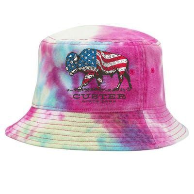 Custer State Park South Dakota Buffalo Roundup Patriotic Tie-Dyed Bucket Hat