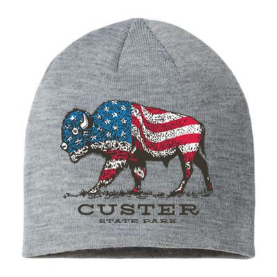 Custer State Park South Dakota Buffalo Roundup Patriotic Sustainable Beanie